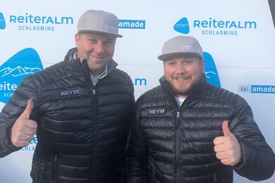 Geschäftsführer Reiteralm Mag. Daniel Berchthaller mit WSV-Obmann M.Sc. Reinhard Kornberger | © Reiteralm Bergbahnen Geschäftsführer Reiteralm Mag. Daniel Berchthaller mit WSV-Obmann M.Sc. Reinhard Kornberger | © Reiteralm Bergbahnen