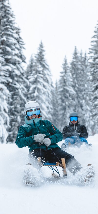 Rodeln am Rittisberg in verschneiter Landschaft | © Mathäus Gartner
