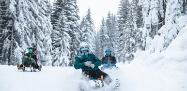 Rodeln am Rittisberg in verschneiter Landschaft | © Mathäus Gartner