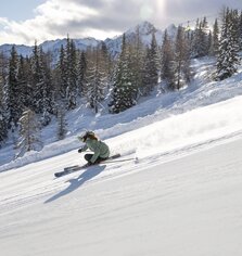 Sportlicher Skifahrer auf der Piste | © Mirja Geh
