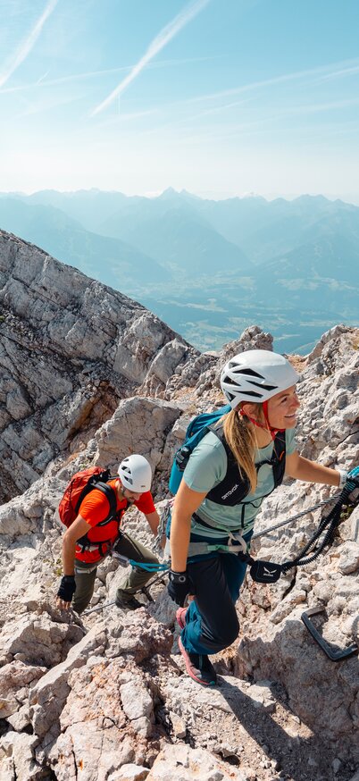 © Mathäus Gartner Kletterer am Schulter Anstieg auf dem Weg zum Hohen Dachstein | © Mathäus Gartner