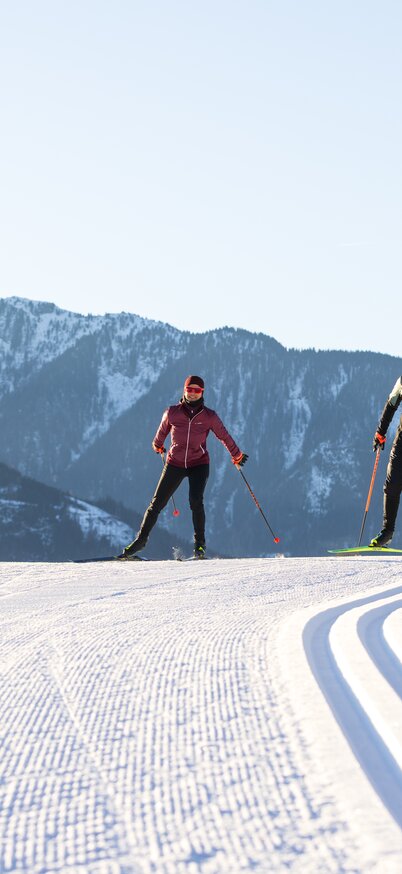 22.01.2026, Ramsau am Dachstein, Schladming, Steiermark, Österreich (Austria): Exklusives Fotoshooting für den Tourismusverband Schladming-Dachstein zum Thema Langlaufen / Sonnenlanglauf / Genusslanglauf in Ramsau am Dachstein mit Andrea und Günther.
Fotocredit: Martin Huber | © Martin Huber