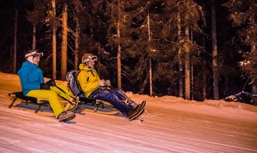 Rodelgaudi auf der Rodelbahn Reiteralm