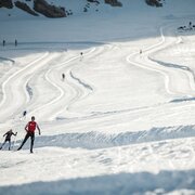 Ein Langläufer auf der Hallstätter Loipe am Dachstein Gletscher