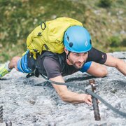 Climbers on the Eselstein Jubiläums-Klettersteig