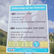 Wegweiser Klettersteige Reiteralm