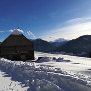 Tracks in the snow at Haus Arnold