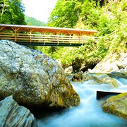 Wooden bridge in the Donnersbachklamm