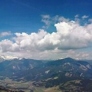 Ausblick auf die Hochwildstelle, Dachstein, Stoderzinken, Kammspitze und Grimming