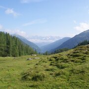 Blick aus der Ursprungalm durch das Preuenggtal zum Dachstein