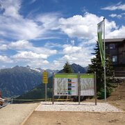 Hiking trail head on Hochwurzen summit