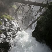 Aussicht von der Holzbrücke am Unteren Riesachwasserfall