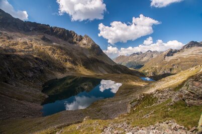 View of the Sonntagskarseen lakes