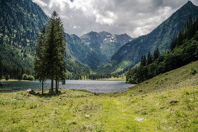 Blick von der Harmeralm zum Schwarzensee