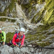 Klettersteig Rosina - Tiefblick in die Silberkarklamm