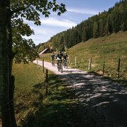 Mountain bikers on the Spechtensee Runde