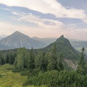 Vom Feldl Richtung Hochtor mit Blick auf den Hechlstein und Grimming