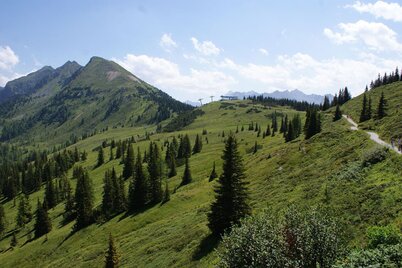 Blick towards Krahbergsattel and Krahbergzinken summit