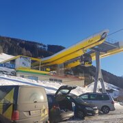 Starting point of the tour at the intermediate cable-car terminal Planai-West